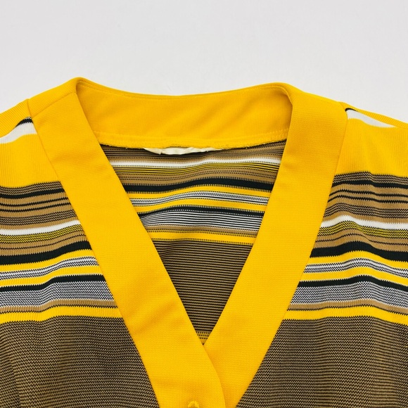 Vintage Koret of California Stripped Yellow Brown Vest Union Made - Picture 8 of 11